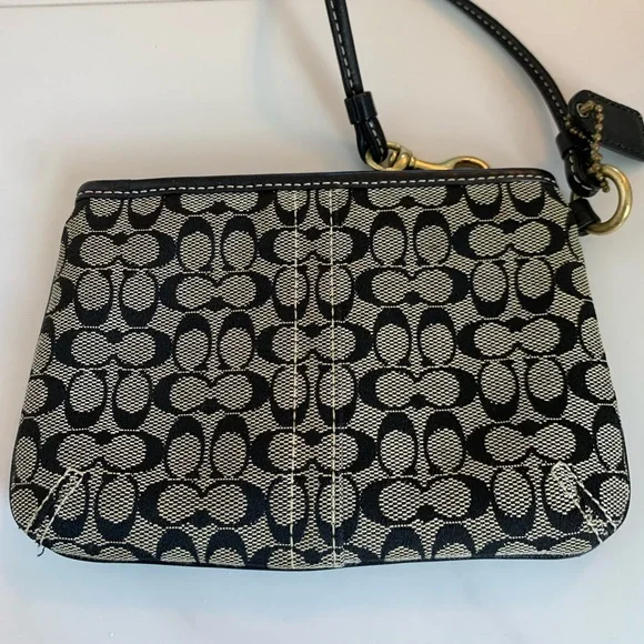 Coach Black and Cream Wristlet - Picture 2 of 6
